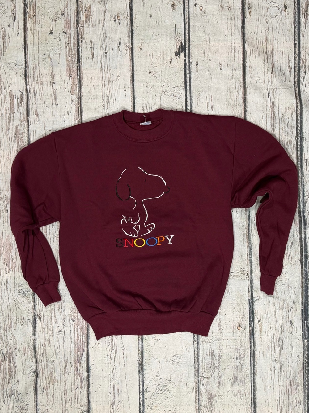 Snoopy Vintage Cartoon Peanuts 1980s Crewneck Pullover Sweatshirt